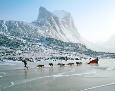 A team of eight men and women on the Global Warming 101 Expedition are traveling 1,200 miles across Baffin Island, interviewing Inuit people along the way, to show how global warming's effects are being felt acutely by Arctic people who are still tied to the land.
(Photos courtesy Abby Fenton of the Will Steger Foundation / The Spokesman-Review)