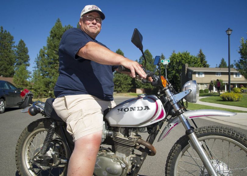 Don Arndt never thought he'd see his Honda XL 250 motorcycle again after it was stolen from the backyard of his house in 1975 when Arndt was 25. Now 62, he received a call from the Washington State Patrol Thursday that his bike had been recovered.  (Colin Mulvany / The Spokesman-Review)