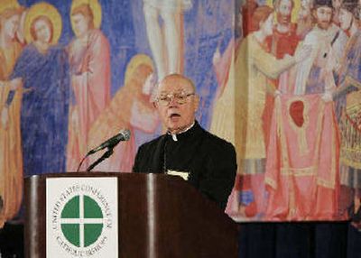 
Bishop William Skylstad of Spokane, president of the U.S. Conference of Catholic Bishops, addresses the group on Monday in Washington, D.C.
 (Associated Press / The Spokesman-Review)