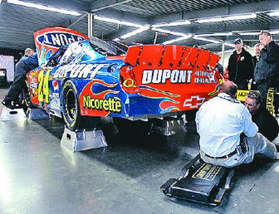 
Jeff Gordon's car failed this postrace inspection by NASCAR officials.
 (Associated Press / The Spokesman-Review)