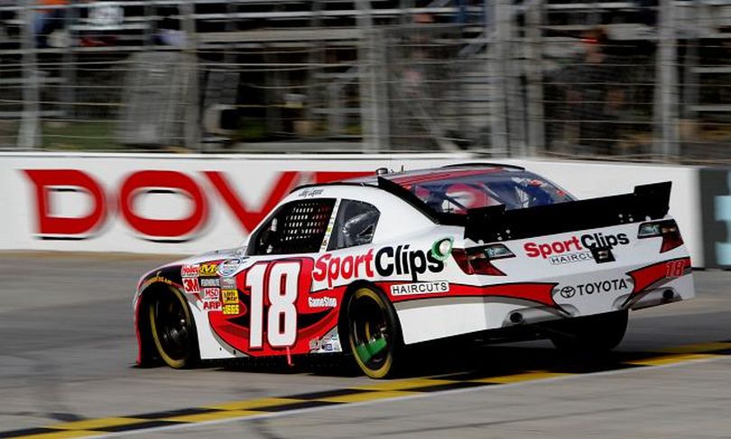 Joey Logano, driver of the #18 Sport Clips Toyota, races during the NASCAR Nationwide Series OneMain Financial 200 at Dover International Speedway on September 29, 2012 in Dover, Delaware. (Photo Credit: Jerry Markland/Getty Images for NASCAR) (Jerry Markland / Getty Images North America)