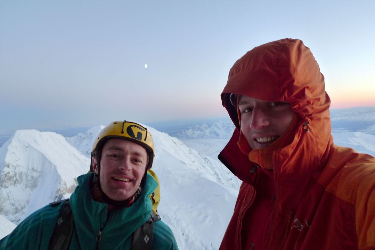 John Frieh, left, and Jess Roskelley made a “smash-and-grab” climb of Mount Wake.
