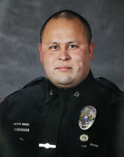 This undated photo provided by the Tacoma Police Department shows officer Reginald “Jake” Gutierrez, who was shot and killed while responding to a domestic violence call Nov. 30 in Tacoma. (Tacoma Police Department / Associated Press)