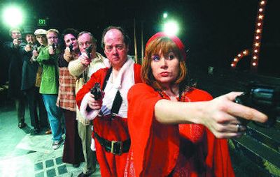 
From left, Patrick McHenry Kroetch, Gavin Smith, Dougie Dawson, David Gigler, Marianne McLaughlin, Gary Pierce, Matthew Harget and Abbey Crawford portray various presidential nemeses in the musical 