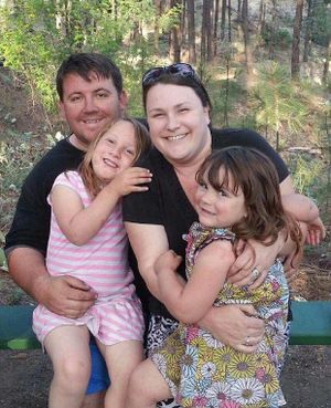 Mike Baroni and his two daughters, Madilyn, 8, left, and Molly, 6, with Meghan Baroni. (Courtesy photo)