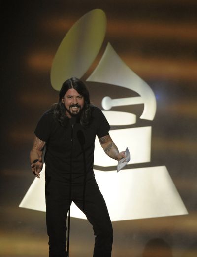 David Grohl, of Foo Fighters,  announces nominees at “The Grammy Nominations Concert Live!! Countdown to Music’s Biggest Night” in Los Angeles on Wednesday. (Associated Press / The Spokesman-Review)