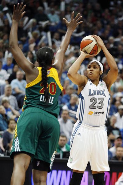 Maya Moore and the Lynx knocked Seattle out of WNBA playoffs. (Associated Press)