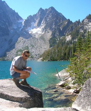Craig Romano researches a route for his latest book, "Washignton Backpacking," by the Mountaineers Books. (Craig Romano)