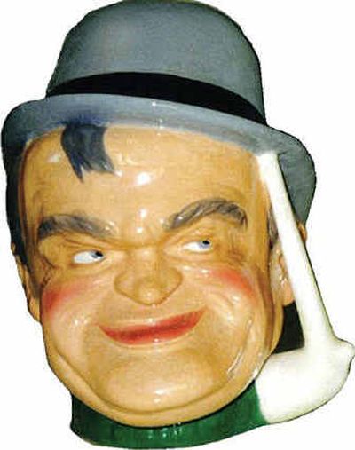 
This 1950s ceramic mug displays character actor Barry Fitzgerald. Its value could be several hundred dollars.
 (The Spokesman-Review)
