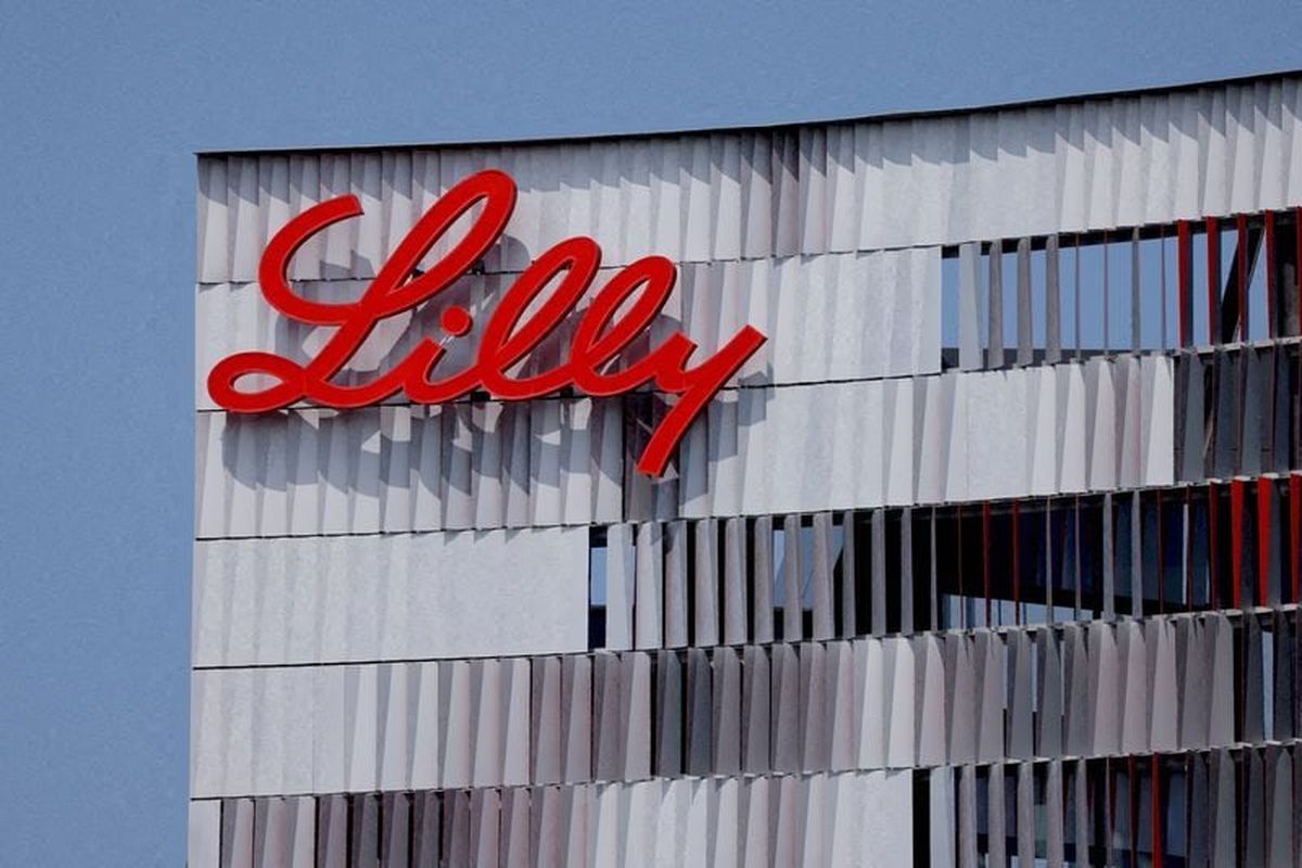 The Eli Lilly logo is shown on one of the company