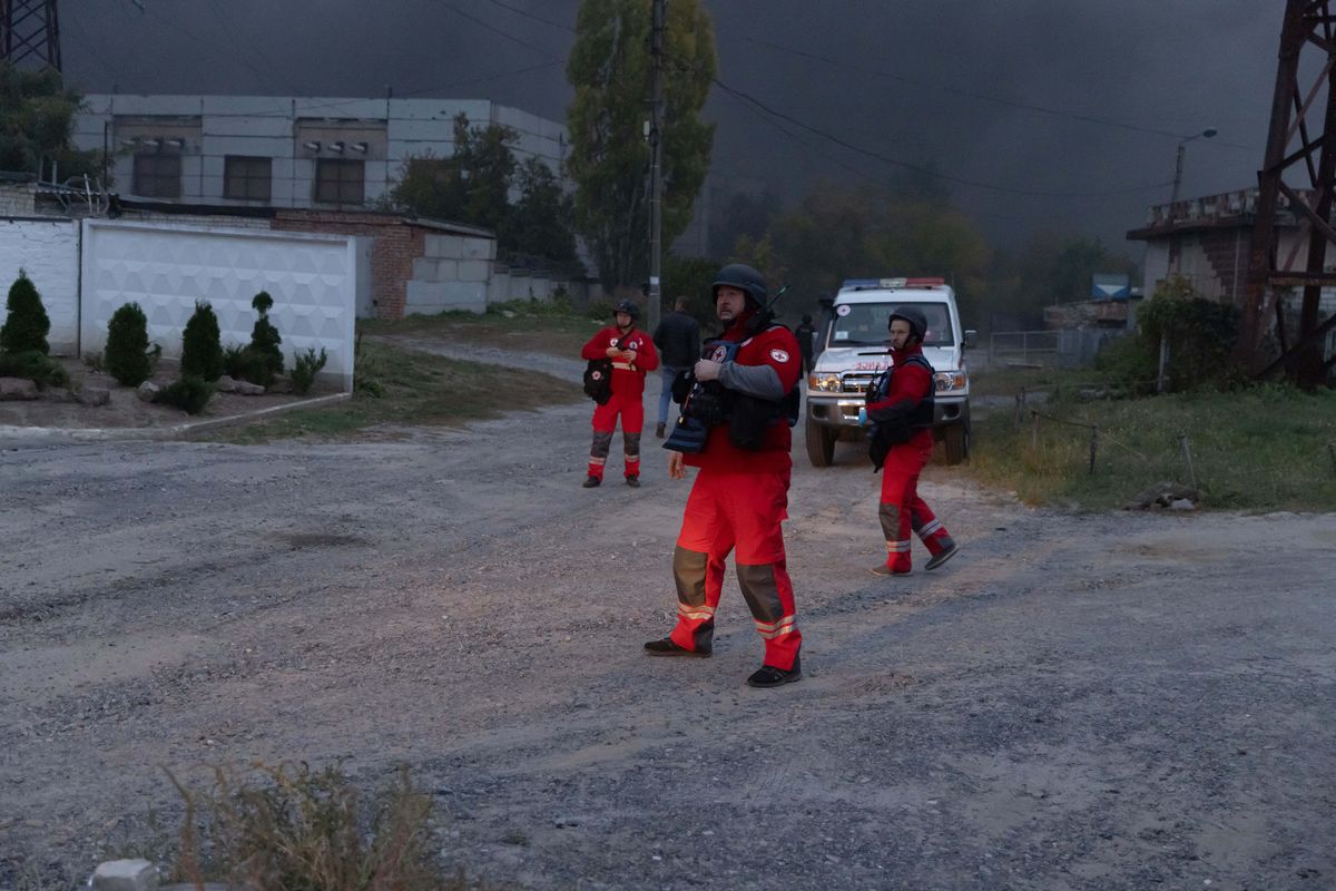 Two people were killed after Russian Geran-2 type drones struck the Kholodnohirsky district of Kharkiv, Ukraine, on Sept. 30, 2025, damaging an educational institution and residential buildings and causing destruction in the Kyivsky district, according to regional authorities. (Titov Yevhen/Abaca via ZUMA Press/TNS)