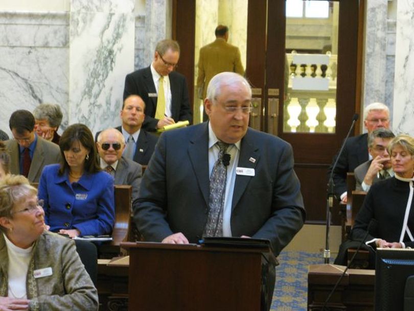 Bert Glandon, president of the new College of Western Idaho, addresses lawmakers for the first time on Wednesday. Enrollment growth at the new community college in the Treasure Valley has been 