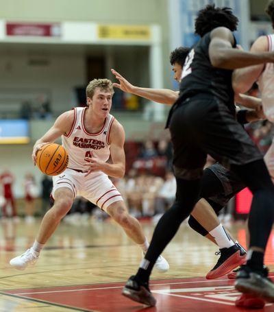 Eastern Washington guard Andrew Cook will miss the season with an ankle injury.  (COLIN MULVANY/The Spokesman-Review)