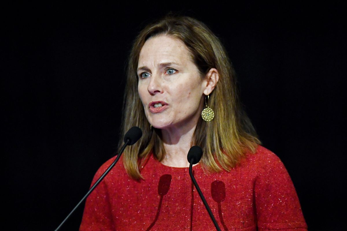 U.S. Supreme Court Associate Justice Amy Coney Barrett speaks to an audience Sept. 12 at the 30th anniversary of the McConnell Center in Louisville, Ky.  (Timothy D. Easley)