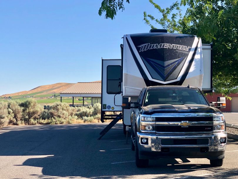 Kiona Winery near Benton City is part of a network called Harvest Hosts, which allows RV owners to park overnight for free, with a purchase. (Leslie Kelly)