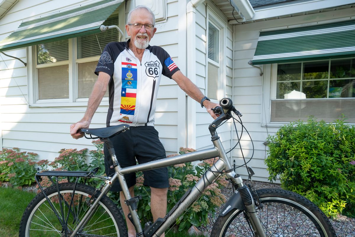 Dick Dawe is as active as a young octogenarian can be, often taking his bicycle on long planned ride in the spring and summer, driving trip vans for the Hillyard Senior Center, playing in two bands and still traveling by car and RV with his partner Patrice.  (Jesse Tinsley/THE SPOKESMAN-REVIEW)