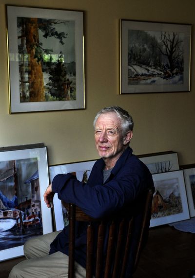 Wes Hanson is a painter and conservationist. He has made 30 paintings in the past three months for Tuesday night’s fundraiser for the Inland Northwest Land Trust. (Kathy Plonka)