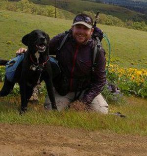  Long-distance hikers Whitney "Allgood" LaRuffa and his dog, Karluk. (Courtesy)