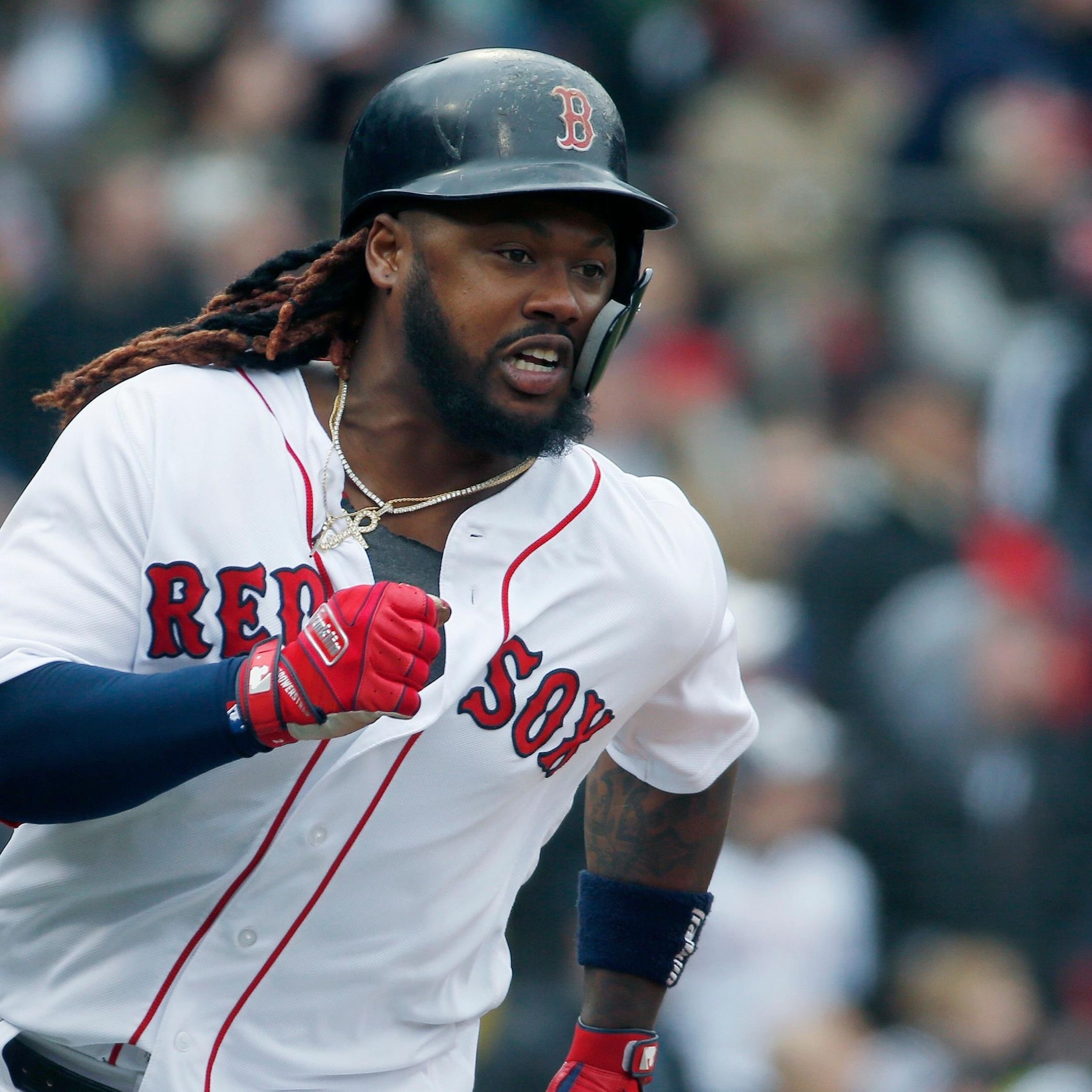 Boston Red Sox HANLEY RAMIREZ Strikes Out In The Ninth