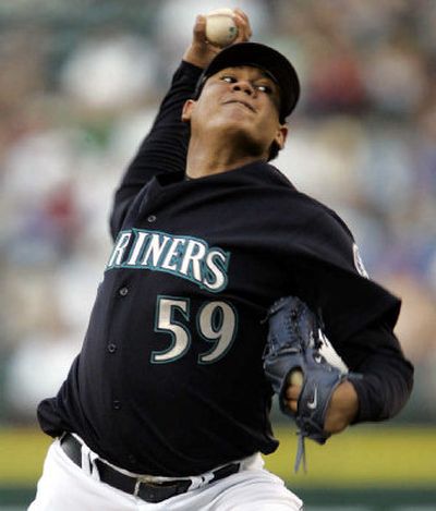 Seattle Mariners starter Felix Hernandez, 19, who took a no-decision, delivers to the Chicago White Sox in the first inning. 
 (Associated Press / The Spokesman-Review)