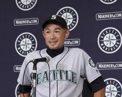 In this March 22, 2019, photo, then Seattle Mariners right fielder Ichiro Suzuki announces his retirement during a press conference after Game 2 of the Major League Baseball opening series between the Mariners and the Oakland Athletics in Tokyo. (Eugene Hoshiko / Associated Press)