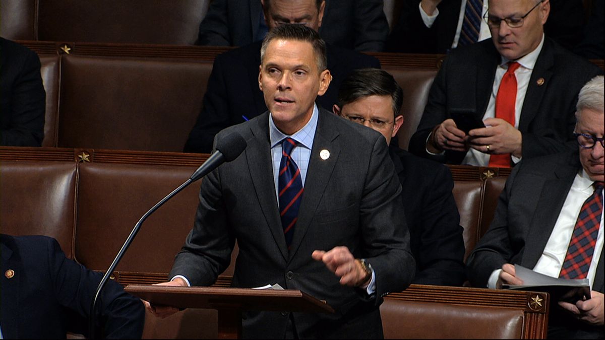 FILE- In this Dec. 18, 2019, file photo, Rep. Ross Spano, R-Fla., speaks as the House of Representatives debates the articles of impeachment against President Donald Trump at the Capitol in Washington. Spano is facing a primary challenge from Lakeland City Commissioner Scott Franklin. Spano is a first term congressman who has faced ethics investigations over alleged campaign finance violations. The district sits just east of Tampa and leans Republican.  (HOGP)