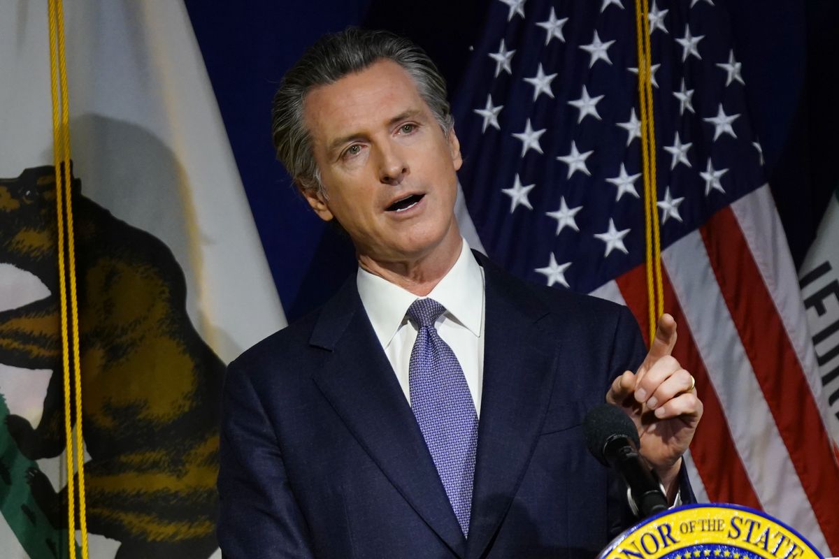 California Gov. Gavin Newsom unveils his proposed $286 billion 2022-2023 state budget during a news conference in Sacramento, Calif., Jan. 10, 2022. Democratic and Republican governors are taking vastly different approaches to addressing the ongoing pandemic in their state of the state speeches.  (Rich Pedroncelli)