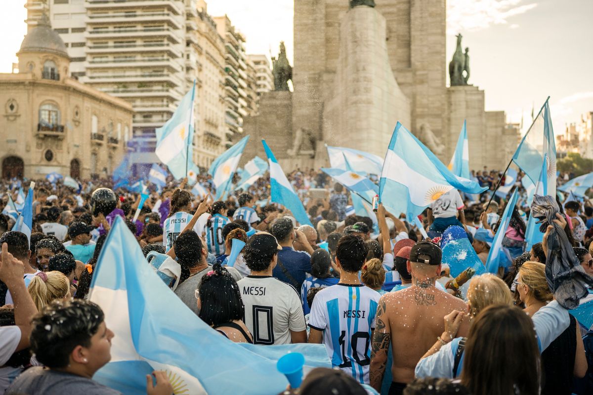 Soccer fans celebrate Argentina