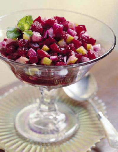 
Ruby Beet and Pear Compote tastes equally good with poultry, ham or beef, and it adds a bright accent to the table. 
 (Associated Press / The Spokesman-Review)