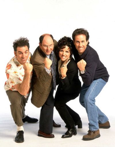 
From left, Michael Richards as Kramer, Jason Alexander as George Costanza, Julia Louis-Dreyfus as Elaine Benes and Jerry Seinfeld as himself.
 (File/Associated Press / The Spokesman-Review)