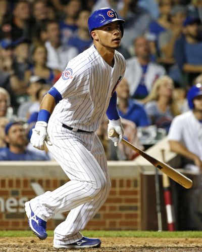 Chicago Cubs’ Willson Contreras won’t have family present when he plays in the NLCS. (Nam Y. Huh / Associated Press)
