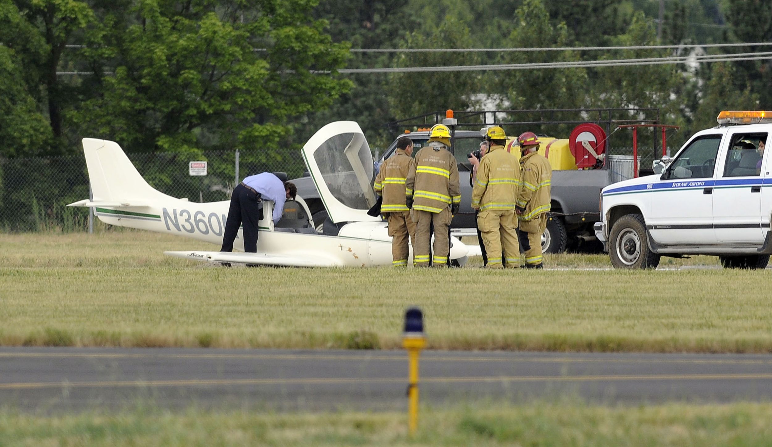 Plane crash lands at Felts Field; pilot taken to hospital The