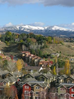 Snow frosts the mountains above Boise on Tuesday, Nov. 10 (Betsy Z. Russell)