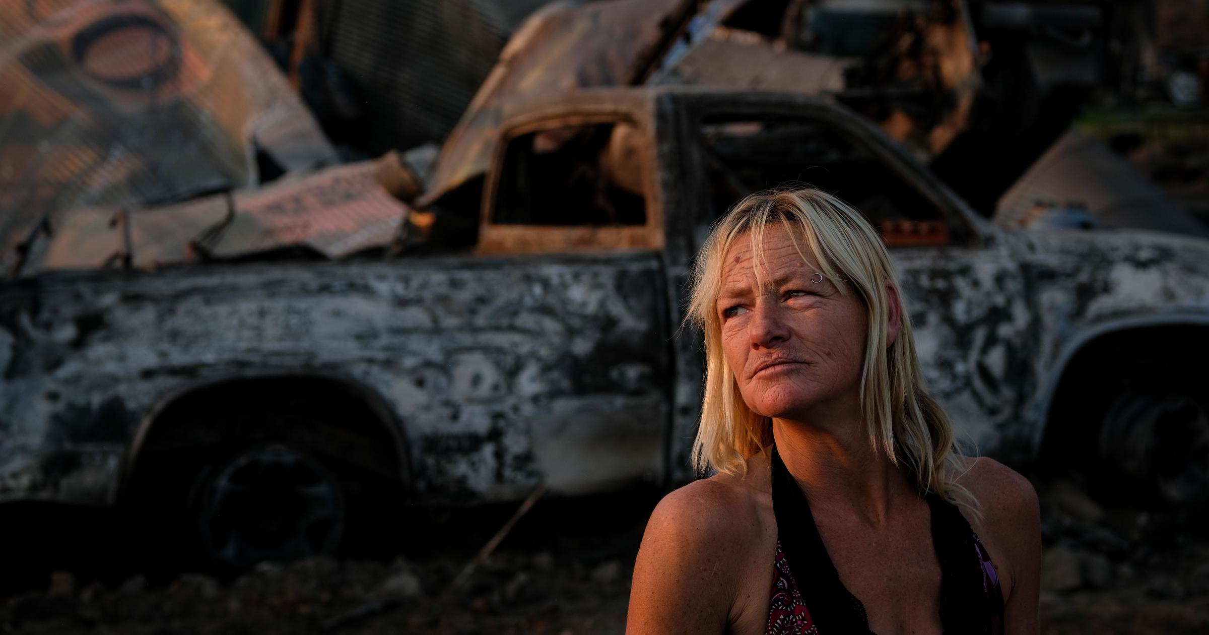 While her home was one of the first to burn in the Old Trails fire, Bobbie Atwood sees potential among the ashes