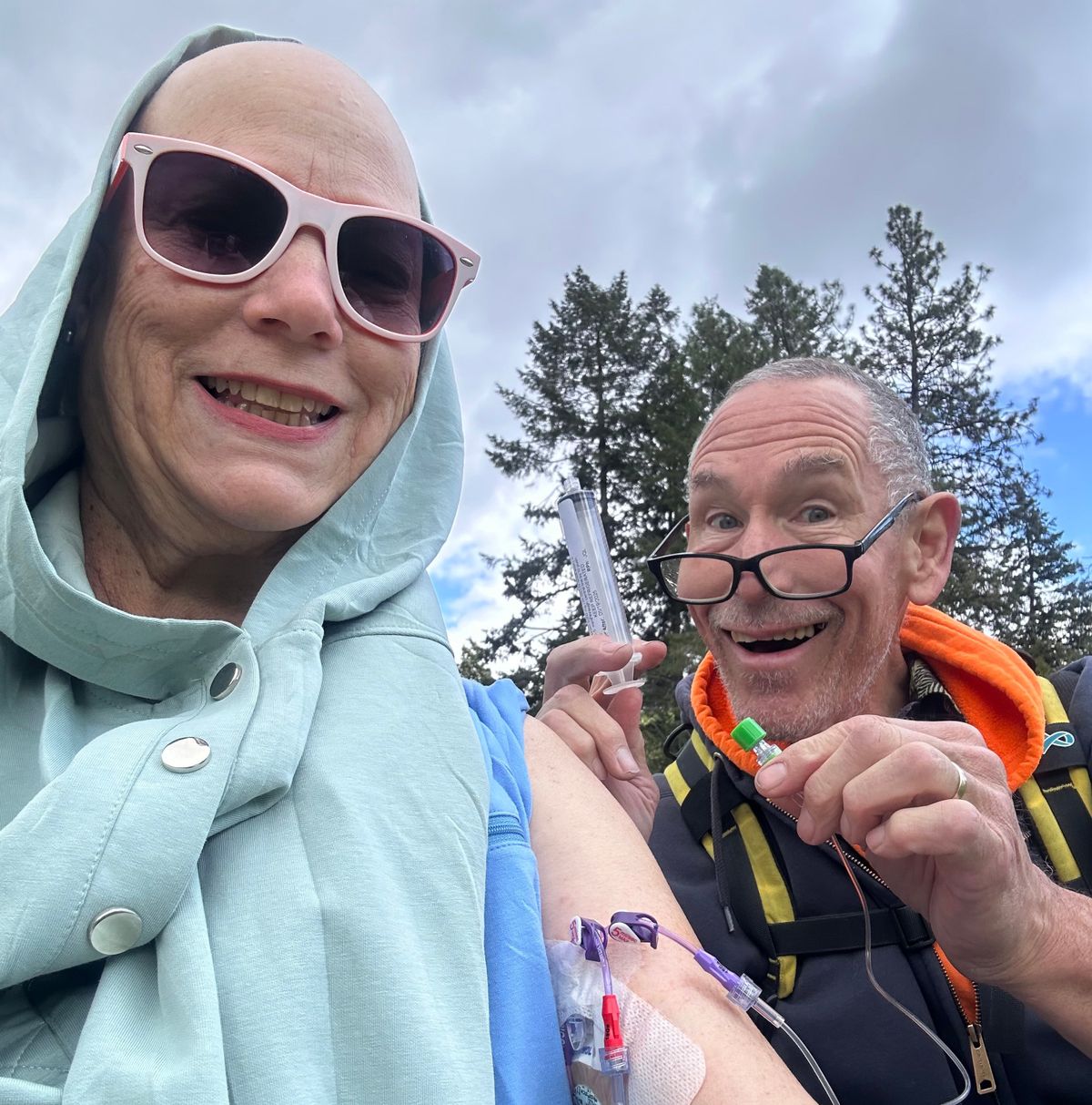 Beverly Barnett, left, and Kelly Barnett decided to use their Colfax art exhibit as a fundraiser for Colfax boys basketball coach Reece Jenkin and Colfax High School student Kage Cox all while Beverly battled cancer herself.  (Courtesy of the Barnetts)