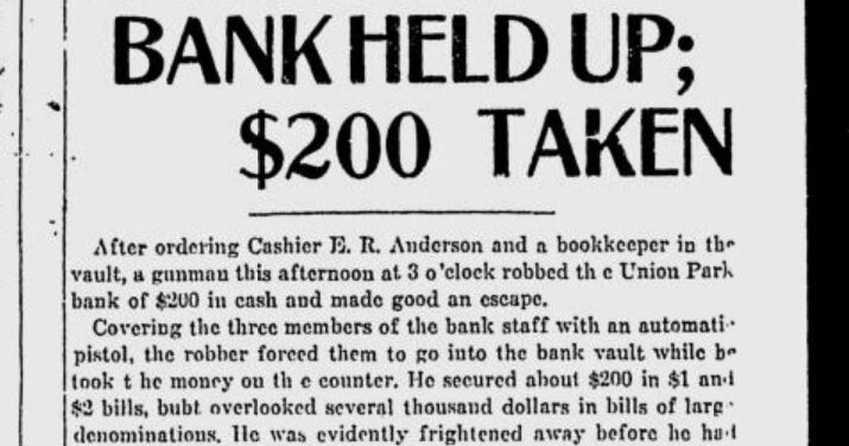 100 Years Ago In Spokane Hasty Bank Robber Leaves Cash In The Drawer The Spokesman Review 6647