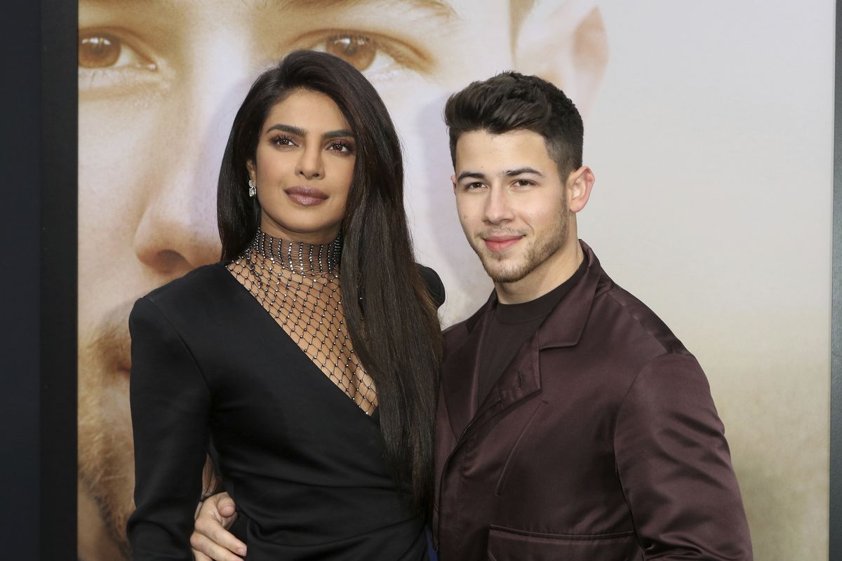 Priyanka Chopra Jonas, left, and husband Nick Jonas attend the world premiere of "Chasing Happiness," in Los Angeles on June 3, 2019. Chopra Jonas and Jonas announced on their Instagram pages Friday, Jan. 21, 2022, that they welcomed their first baby together. She said a surrogate gave birth to the couple’s baby on Jan. 15.  (Willy Sanjuan)