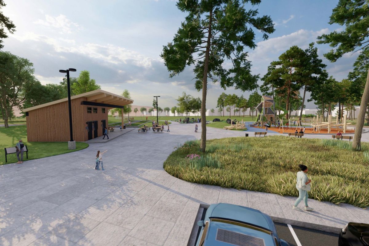 A rendering of the proposed Meadowglen Park at the northern tip of the North Indian Trail neighborhood created by the Together Spokane campaign.  (Courtesy photo)