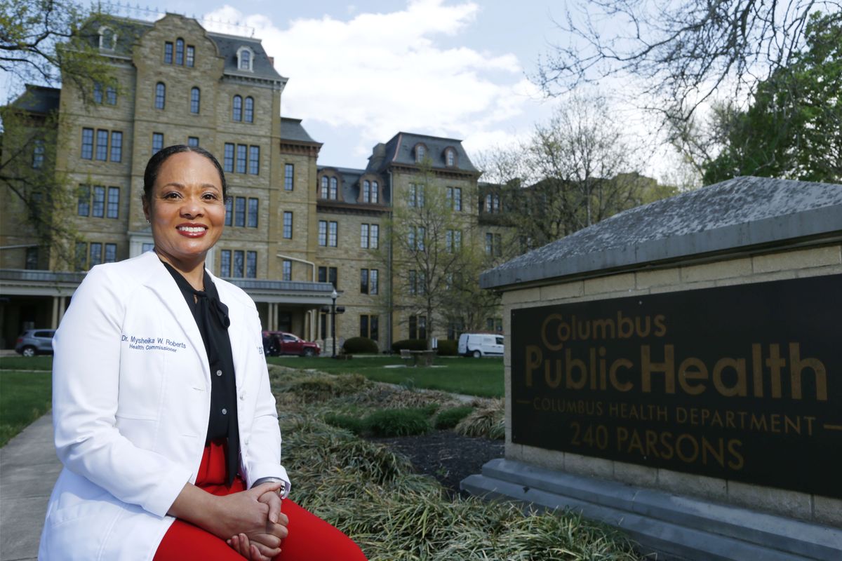 Dr. Mysheika W. Roberts, the health commissioner for Columbus Public Health, poses for a portrait in Columbus, Ohio, on Wednesday, April 14, 2021. Public health officials who have juggled bare-bones budgets for years are happy to have the additional money prompted by the COVID-19 pandemic. Yet they worry it will soon dry up as the pandemic recedes, continuing a boom-bust funding cycle that has plagued the U.S. public health system for decades. If budgets are slashed again, they warn, that could leave the nation where it was before covid: unprepared for a health crisis. “We need funds that we can depend on year after year,” says Roberts.  (Paul Vernon)
