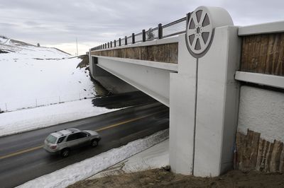 An overpass at Piper and Fairview, just northeast of Spokane’s city limits, was built in 2007 as part of the North Spokane Corridor. (Dan Pelle / The Spokesman-Review)