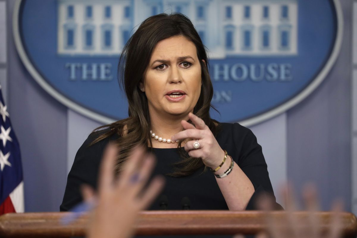 Former White House spokeswoman Sarah Sanders, seen in 2019, has her own political aspirations.  (Evan Vucci)