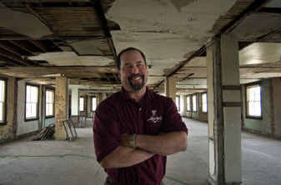 
Marty Hogberg, the owner of Luigi's, stands on the third floor of the old Salvation Army Building. Hogberg and his wife are going to turn the floors above the restaurant into six high-end condominiums and a rooftop banquet area. 
 (Liz Kishimoto / The Spokesman-Review)