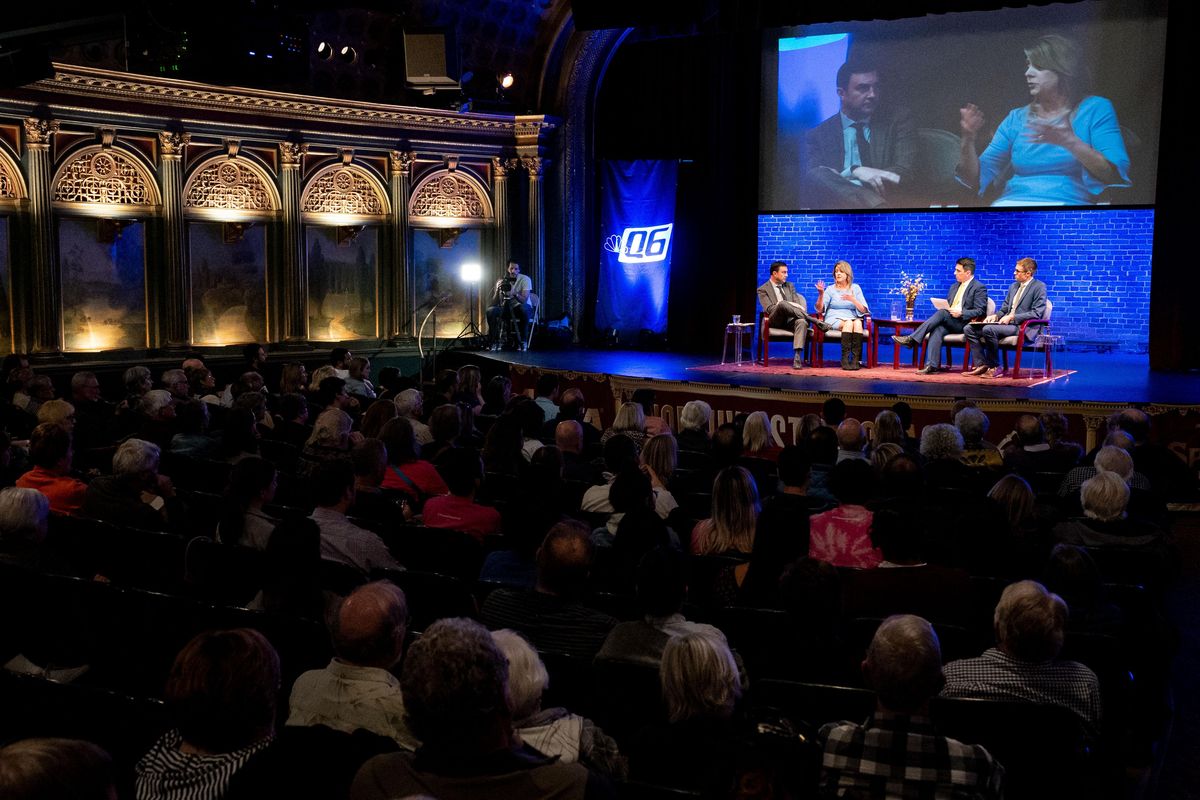 Candidates for Spokane Mayor, Ben Stuckart and Nadine Woodward speak to the issues facing Spokane during the Pints and Politics: The Spokesman-Review