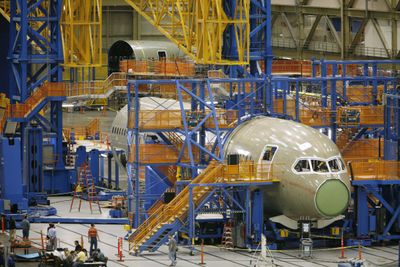 The first Boeing Co. 787 Dreamliner takes shape in the assembly plant in Everett in this May 21, 2007, photo.  (File Associated Press / The Spokesman-Review)