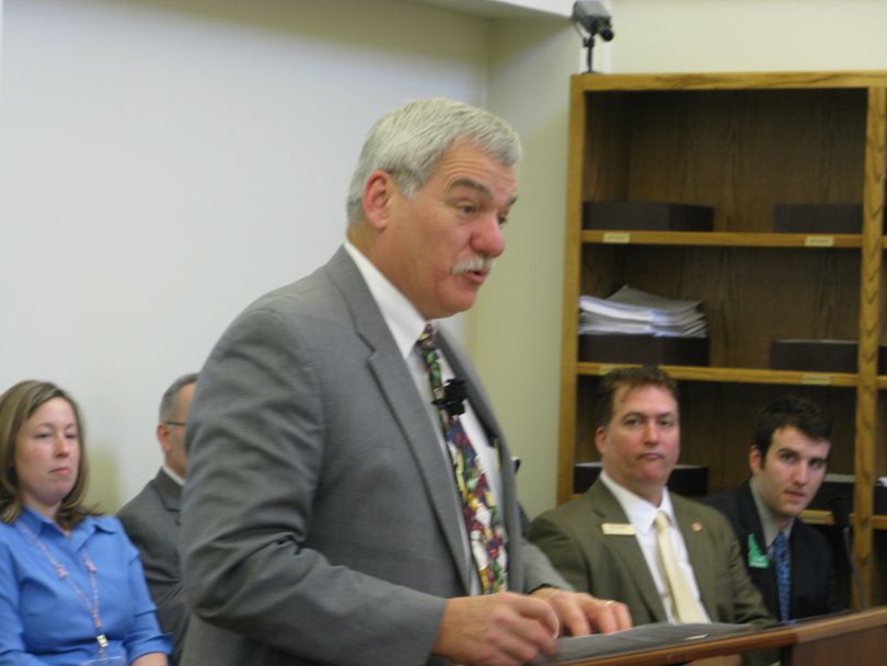 Senate Education Chairman John Goedde, R-Coeur d'Alene, tells legislative budget writers that cutting an early retirement incentive for teachers might actually cost the state money, rather than bring savings. (Betsy Russell / The Spokesman-Review)