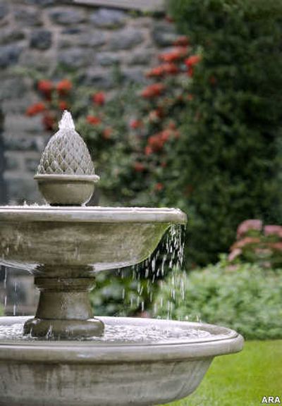 
Photography Create a dramatic effect in your garden with a two or three-tiered fountains such as this Belvedere fountain, which is available in several hand-applied patinas in addition to natural cast stone.
 (Rick Urbanowski/ARA / The Spokesman-Review)