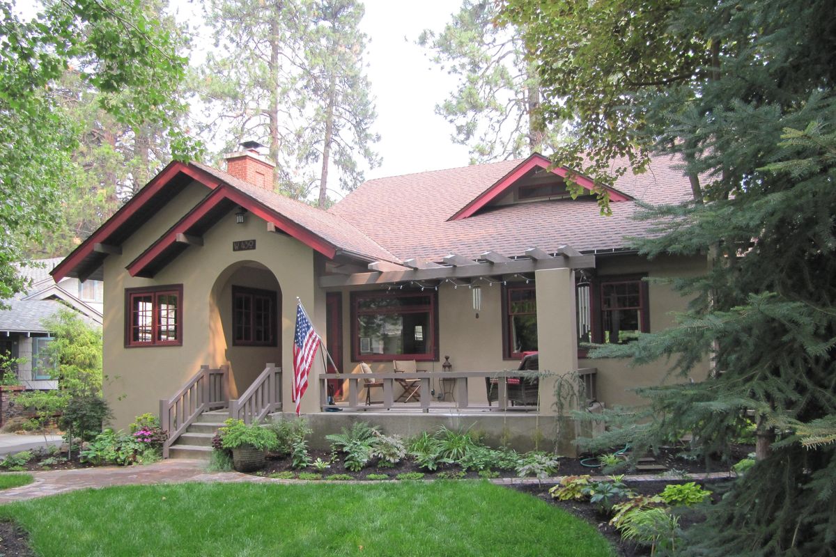 The Kuist House, 430 W. 24th Ave., is a 1913 Craftsman-style bungalow home with stained-glass windows and high-quality woodwork (Courtesy of Spokane Preservation Advocates)