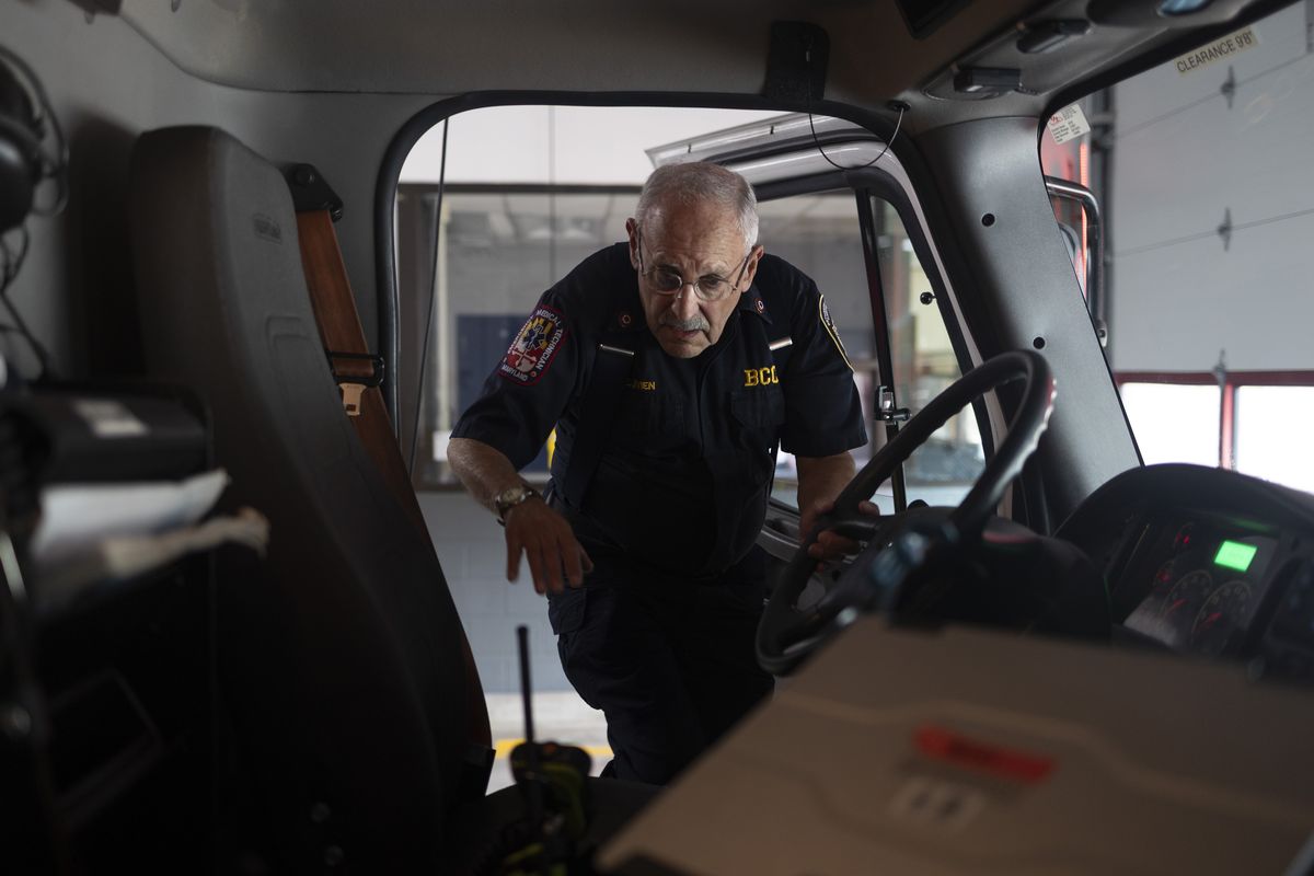 Ed Levien was an EMT for 12 years; his nickname is “Pops.”  (Cara Taylor/For The Washington Post)