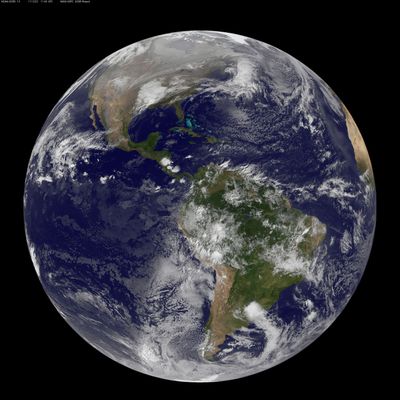 This image of Earth was captured by a satellite on Dec. 22, 2011, the day of the winter solstice that year. This year’s winter solstice for the Northern Hemisphere will be Tuesday, when Spokane will get 8 hours, 25 minutes of daylight. At the June solstice, Spokane will have a few seconds shy of 16 hours of daylight.  (NASA)