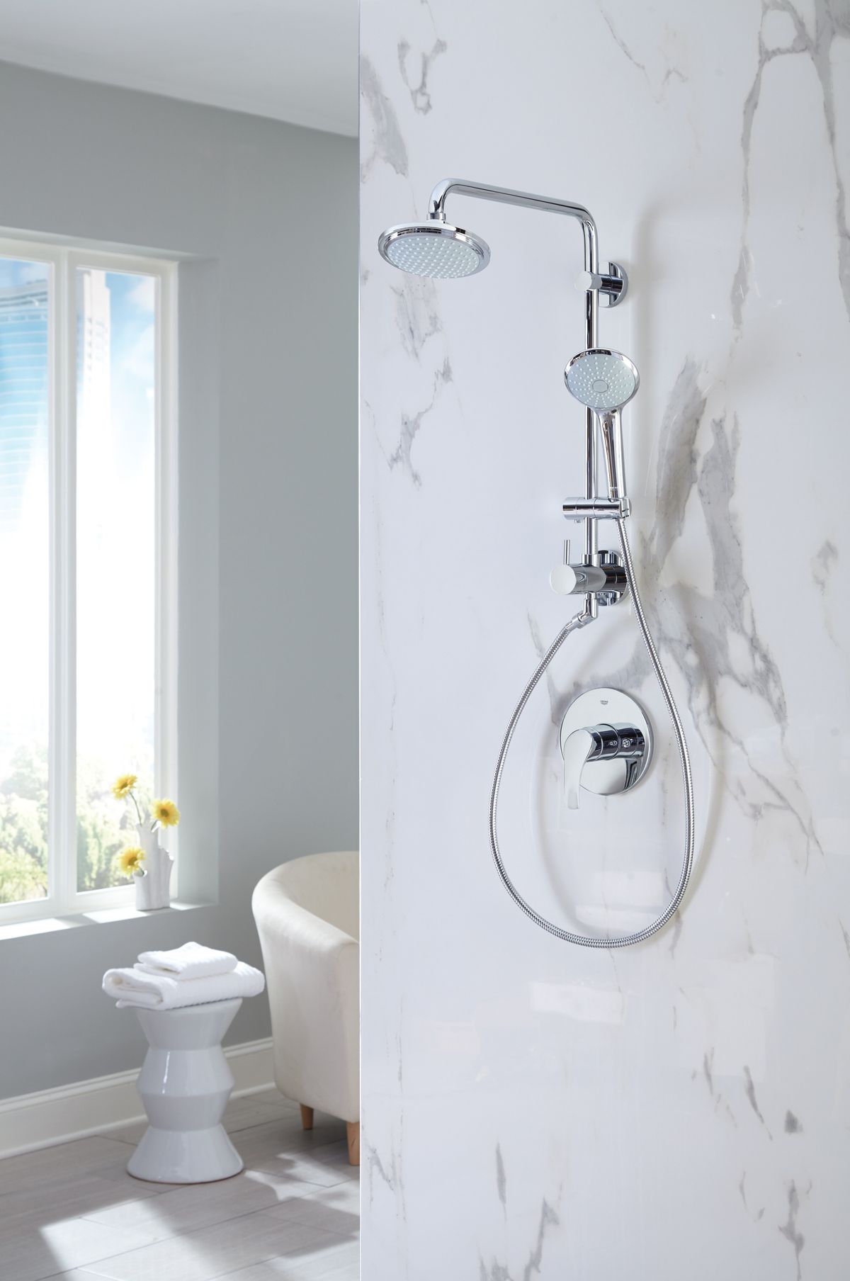 The Retro-Fit shower system provides easy renovation that transforms your bath in under an hour, without breaking the wall.